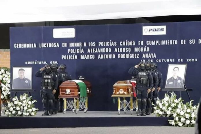 Despiden a policías fallecidos en trágico incidente en San Juan del Río