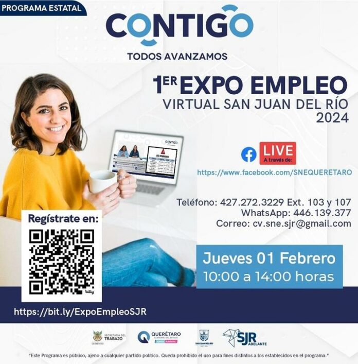 Realizarán Expo Empleo Virtual en SJR con oportunidades laborales para todos