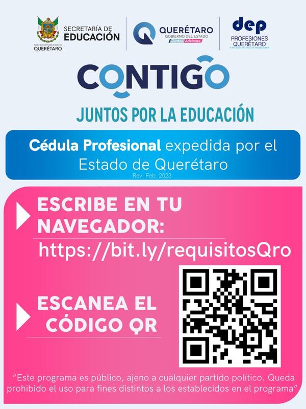 SEDEQ invita a tramitar la cedula profesional en Queretaro 1