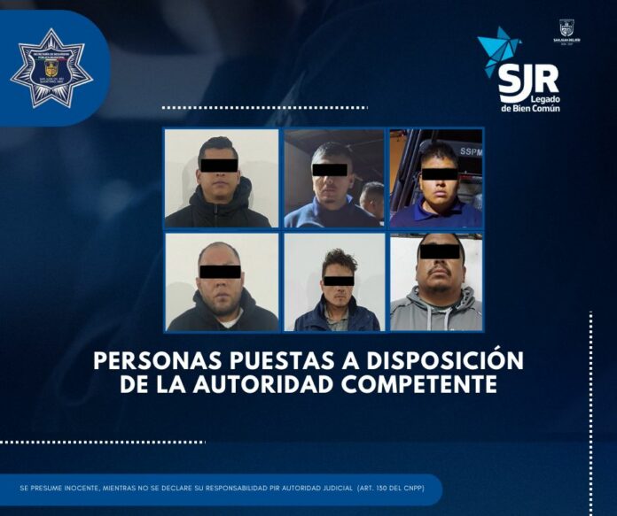 SSPM-SJR detiene a 6 tras frustrar robo de un vehículo