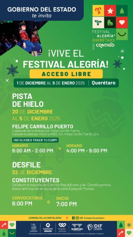 Invita Municipio de Querétaro y SMDIF al Festival de la Alegría Querétaro 2024