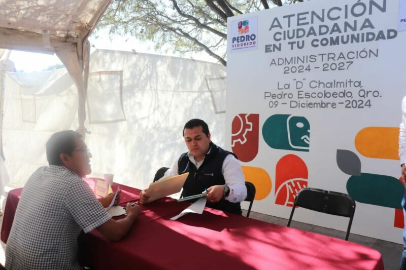 Presidencia Municipal de Pedro Escobedo realiza la sexta Jornada de Atención Ciudadana en Chalmita