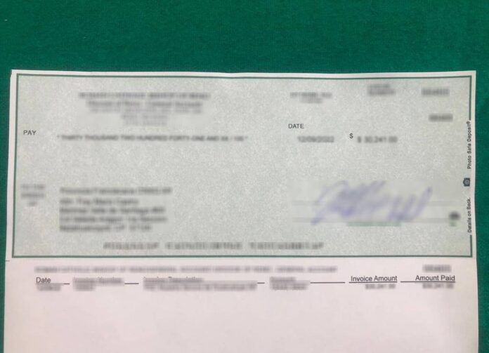 Guardia Nacional asegura cheque por 127 mil dólares en Querétaro